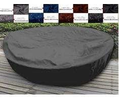 byufya Sonneninsel Verschiedene GRÖßEN und Farben wählbar Premium WASSERDICHT Schutzhülle Liegeinsel Abdeckplane Abdeckung Plane Haube Hülle (Oval Durchmesser: 235cm x Höhe: 85cm, Anthrazit)