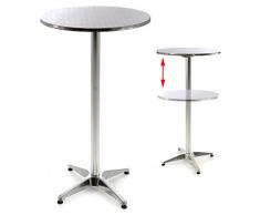 Nexos SC00064 Stehtisch Bartisch 110 cm Aluminium Silber glänzend Tischplatte 60 cm Platte 2 cm Edelstahl Hochzeit Empfangstisch Bistrotisch