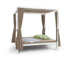 blumfeldt Senator Lounge Gartenliege - Doppel-Gartenliege, Lounge-Pavillon, 188 x 208 x 205 cm, 8 cm Polsterung, Sichtschutz-Vorhänge, wasserfest, Sonnendach, Stahlrahmen, max. 350 kg, Taupe