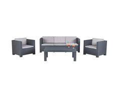 Loungemöbel-Set Diva Tropea, 190x66x72 cm (BxTxH), Sitz anthrazit, Gestell anthrazit