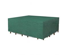 SONGMICS Schutzhülle für Gartenmöbel, 250 x 200 x 80 cm, Abdeckeplane für Tisch und Stühle, Outdoor, wasserdicht, rechteckig, Grün GFC92L