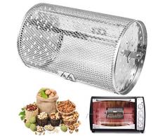 Delleu Edelstahl Bratenkorb Rotisserie Grillkorb Backen Nüsse Bohnen Erdnusskorb BBQ Grill Backformen
