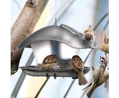 rg-vertrieb Vogelhaus Vogelfutterhaus Kunststoff Futterhaus Futterstelle Futterstation Oval 25cm x 18cm zum Aufhängen und Stecken