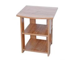 BinLZ-Table Massivholz Quadrat Tisch Couchtisch Small Family Home Beistelltisch Ecktisch Sofa Beistelltisch, Rotes Teakholz, 48 * 60 * 62 cm