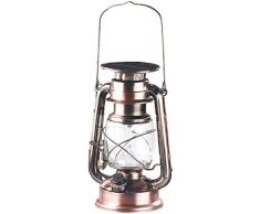 Lunartec LED Laterne: Dimmbare LED-Sturmlampe mit Akku & Solar, Bronze, 30 Lumen, 1,2 Watt (Lantern)