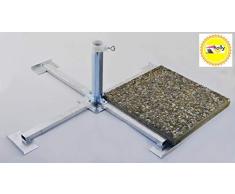 WEGEPLATTEN (40 x 40 cm) SONNENSCHIRMSTÄNDER - aus 4 mm Ø DEUTSCHEM STAHL - STABIELO - BIS 55 mm Ø - FEUER VERZINKTER PLATTENSTÄNDER aus Metall für GROSSSCHIRME zum Einlegen von BETONPLATTEN 40 x 40 cm - DER STABIELO ® SONNENSCHIRM