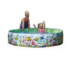 Snapset Pool Aufstellpool Planschbecken Kinderbecken Kinderpool -s Swimmingpool Schwimmbecken Baby-Pool Bassin Ocean Rund faltbar ohne aufblasen für Kinder 180 x 38 cm groß