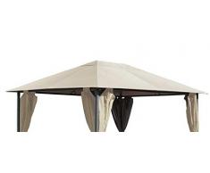 QUICK STAR Ersatzdach für Garten Pavillon 3x4m Sand Antik Pavillondach Ersatzbezug