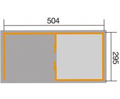 Weka Gartenhaus, Lounge-Haus 225 A Größe 1, 21 mm, Schiebetür, 300 cm, ohne RW, braun, 528x325x223 cm, 225.2130.10201