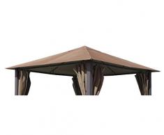 GRASEKAMP Qualität seit 1972 Ersatzdach zu Pavillon Paris 3x3m Taupe Plane Bezug Gartenpavillon