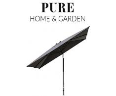 Pure Home & Garden Kurbelschirm 300x300 anthrazit, mit UV-Schutz 40 Plus, Knicker und abnehmbarem Bezug
