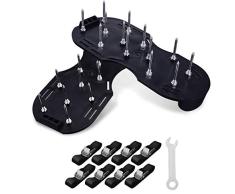 YoungRich Rasenbelüfter Schuhe Rasenlüfter Hochleistungs-Spike Sandalen Metallschnalle Verstellbare Nylon Riemen Haltbar Anti-korrosiv Vertikutierer für Garten Wiese Rasen Hof Belüftung