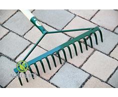 Harke Rechen Laubrechen 16 Zinken mit Stiel 130 cm Harke Heurechen Rasenrechen