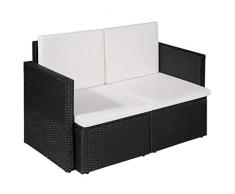 vidaXL Gartensofa 2-Sitzer Poly Rattan Lounge Gartenmöbel Sofa Gartenbank