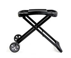 BBQ-Toro Tragbarer Tisch Gasgrill 2 Brenner mit Grilltisch | kompakter Tischgasgrill für Balkon inklusive faltbarem Rollwagen für Grill | Gasgrill Camping und Outdoor (nur Grilltisch)