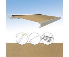 Four and More GmbH Markise elektrische Kassettenmarkise 4x3 m Gelenkarm Vollkassettenmarkise, Markisentuchfarbe:A1010-1 / Sand