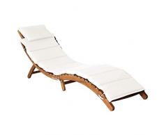 Tidyard Gartenliege Klappbar Holz Sonnenliege Klappliege Liegestuhl mit Auflage Relaxliege Holzliege für Garten Terrasse Schwimmbad, Massivholz Akazie