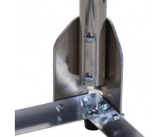PremiumX Balkonständer Alu 50x50cm mit 1m Mast Ø 50mm in Ecke 50 x 50 Tersassenständer Ständer Gehwegplatten