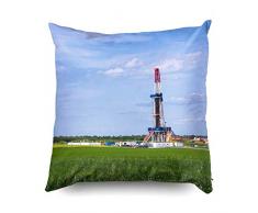 Natur Kissenbezug s dekorative Überwurf Kissenbezüge Bunte Reißverschluss dekorative Überwurf Baumwolle Kissenbezug Abdeckung für Home Decor Gas Schiefer Bohrgerät Öl Natur Brunnen Feld Derrick mi