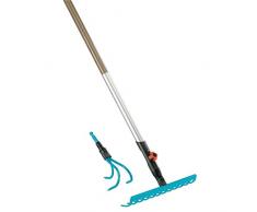 Gardena combisystem-Komplettangebot: Rechen und Grubber mit Holzstiel im Set, Holzstiel aus FSC 100%-zertifiziertem Holz, wackelfreies Stecksystem, hochwertige Materialien (3004-20)