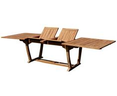 echt TEAK XXL Ausziehtisch Holztisch Gartentisch Garten Tisch 200-250-300cm 2fach ausziehbar, Breite 100cm Gartenmöbel Holz sehr robust JAV-TOBAGO-300x100 von AS-S