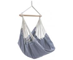 AMANKA XXL Hängesessel 185x130cm Hängestuhl 2 Personen Hängesitz bis 150 kg Baumwolle Hängematte inkl. 360° Swivel Hängeschaukel Lilac Grau