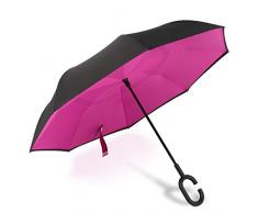 NMDCDH Reverse Umbrella Double Umbrella Face Freihaltender Reverse Car Long Handle Standschirm (Farbe: U)
