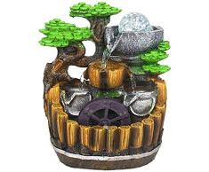 Mr.T Bürodekoration Indoor Elektronik Springbrunnen Tisch Brunnen Dekorative Innenwasserbrunnen Harz Handgefertigte Geschenke Feng Shui Rad Landschaft Wasserbrunnen