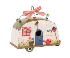 Pureday Vogelhaus Wohnwagen Camper zum Hängen Holz Blechdach