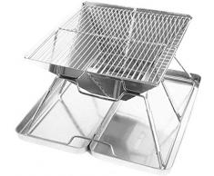 LUCKING Camping Grill Grill Faltbar Tragbar Edelstahl Holzkohle Grill Notebook Klappgrills Freistehend für 2-5 Personen Travel Outdoor Party