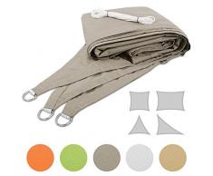 Mammut Sonnensegel für Garten, Balkon und Terrasse | Dicke Premium Qualität | wetterbeständig und atmungsaktiv | große Auswahl an Formen, Größen und Farben | Dreieck Grau 5x5x7 m