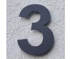 Hausnummer Acryl Anthrazit Grau Matt 4 mm RAL: 7016 - Türnummer - Post Nummer - Plexiglas