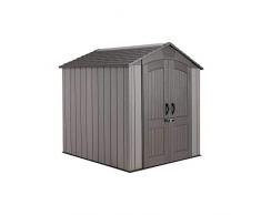 LIFETIME Kunststoff Gerätehaus Gartenhaus Gartenschuppen Stella (215 x 214 x 228 cm, lichtgrau); Gerätehaus Kunststoff, Gartenhaus Kunststoff und Geräteschuppen