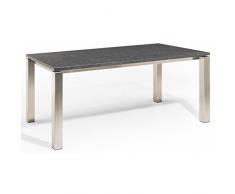 Studio 20 Stavanger Gartentisch 220 x 100 cm Granitplatte Granittisch Edelstahl Tischplatte Pearl Black satiniert