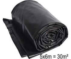 TEICHWERKplan Teichfolie PVC 6 x 5 m schwarz 0,5mm Teich Folie 30 m² Gartenteichfolie Gartenteich Koiteich Bachlauf Plane Pond