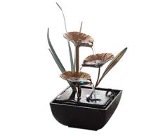 Wasserbrunnen für den Schreibtisch, für den Innenbereich, Lotus-Brunnen, Metall, Feng Shui-Rad, für Zuhause, Büro, Zimmerbrunnen a