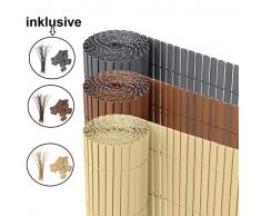 Ribelli® PVC Sichtschutzmatte Sichtschutzzaun Sichtschutz Zaun Balkon Windschutz (100 x 500 cm, Anthrazit)