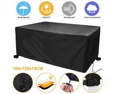 Landrip Abdeckplane Gartenmöbel 180x120x74 cm, 420D Oxford Gartentisch Balkonmöbel Abdeckplane Tischabdeckung für Gartentische Sitzgarnituren Möbelsets