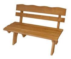 lifestyle4living Gartenbank, Loungebank, Balkonbank, Terrassenbank, 2-sitzer, Sitzbank, Kiefer, Holz, Massivholz, Hellbraun