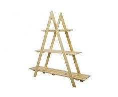 MODO24 RP-01 Gartenregal Blumenregal Blumentreppe Pflanzentreppe Holz Blumenpyramide, unbehandelt, 108x101x26 cm