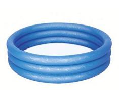 Bestway Planschbecken Kinderpool Pool 3-Ring Embossing (102 x 102 x 25 cm (Blau))