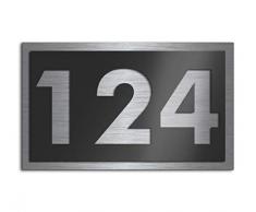 Premium Designer Hausnummer aus Edelstahl | viele Farben: Anthrazit - Grau - Schwarz - Weiß - Rot | Rostfrei & wetterfest - individuell - Hausnummernschild zwischen klein L und groß XXL wählbar