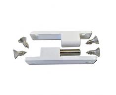 Scharnier Fliegengittertür als Ersatzteil oder Zubehör für Insektenschutztür oder Fliegentür (Standard, Weiß RAL 9016)