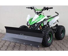 MONTIERT FAHRBEREIT 125cc Panthera Quad ATV mit Schneeschieber Schneeschild Räumschild 100cm (Grün)