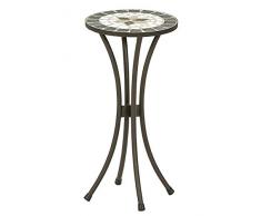 Dehner Blumenhocker Diana, Ø 30 cm, Höhe 60 cm, Metall, mosaikoptik, braun/grau/weiß