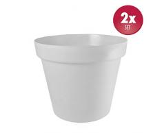 Kreher 2 Stück XXL Patio Pflanztopf mit 70 cm Durchmesser und 58,6 cm Höhe! Der Eye-Catcher für Garten, Terrasse, Patio,Wintergarten oder für Biergärten, Restaurants & Gewerbe! In Weiß !