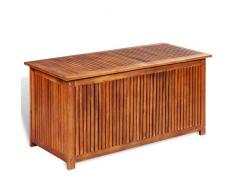 mewmewcat Garten Aufbewahrungsbox Aufbewahrungstruhe | Bank aus Massives Akazienholz Garten Sitztruhe | Truhenbank mit Stauraum 117 x 50 x 58 cm