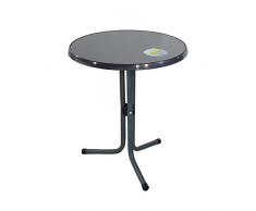 greemotion Bistrotisch Rund Schwarz - Balkontisch Rund mit Metall-Dreibein Beistelltisch Gartentisch