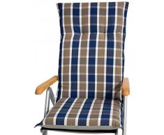 Beo Kissen Polster für Hochlehner in karo grau blau für Gartenmöbel