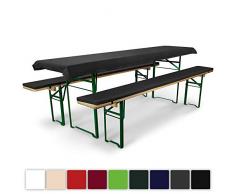 Beautissu Comfort XS gepolsterte Bierbank-Auflage & Tischdecke für Bierzeltgarnitur - 3-TLG. Set für 50cm Tische - Anthrazit & weitere Farben